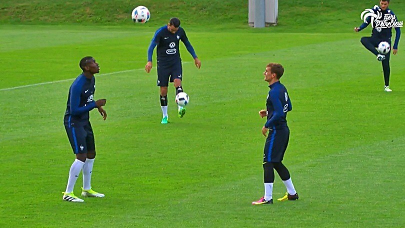 Pogba-Griezmann, palleggi spettacolo in allenamento