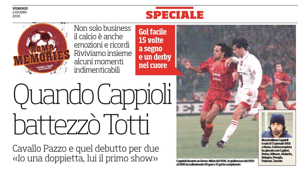 Memories Roma, quando Cappioli battezzò Totti