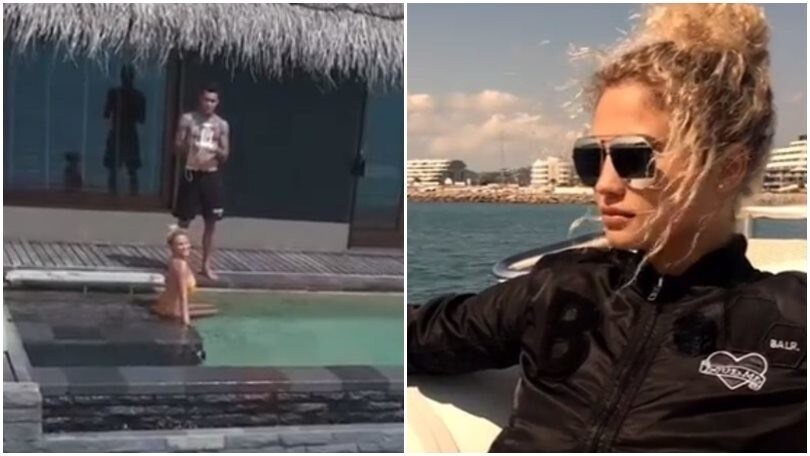 Van der Wiel si rilassa alle Maldive con Rose e il drone