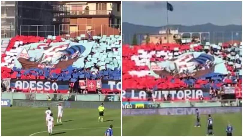 Tribune "navigabili": la straordinaria coreografia dei tifosi del Pisa
