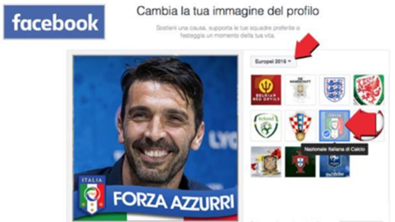 Euro 2016: sostieni gli Azzurri con Facebook Frame dell'Italia