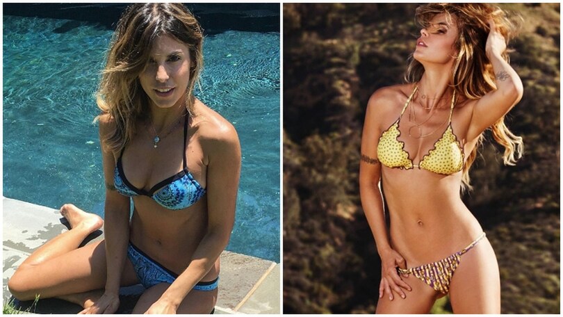 Elisabetta Canalis non dimentica l'Italia: il bikini è azzurro!