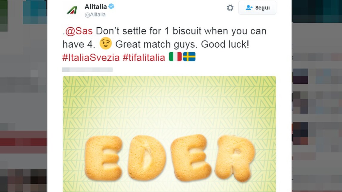 Euro 2016 Italia-Svezia, l'ironia di Alitalia con gli svedesi della Sas