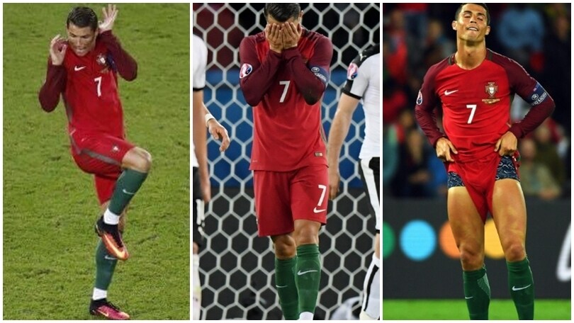 Portogallo, per Cristiano Ronaldo serata maledetta tra smorfie, slip e il rigore sbagliato