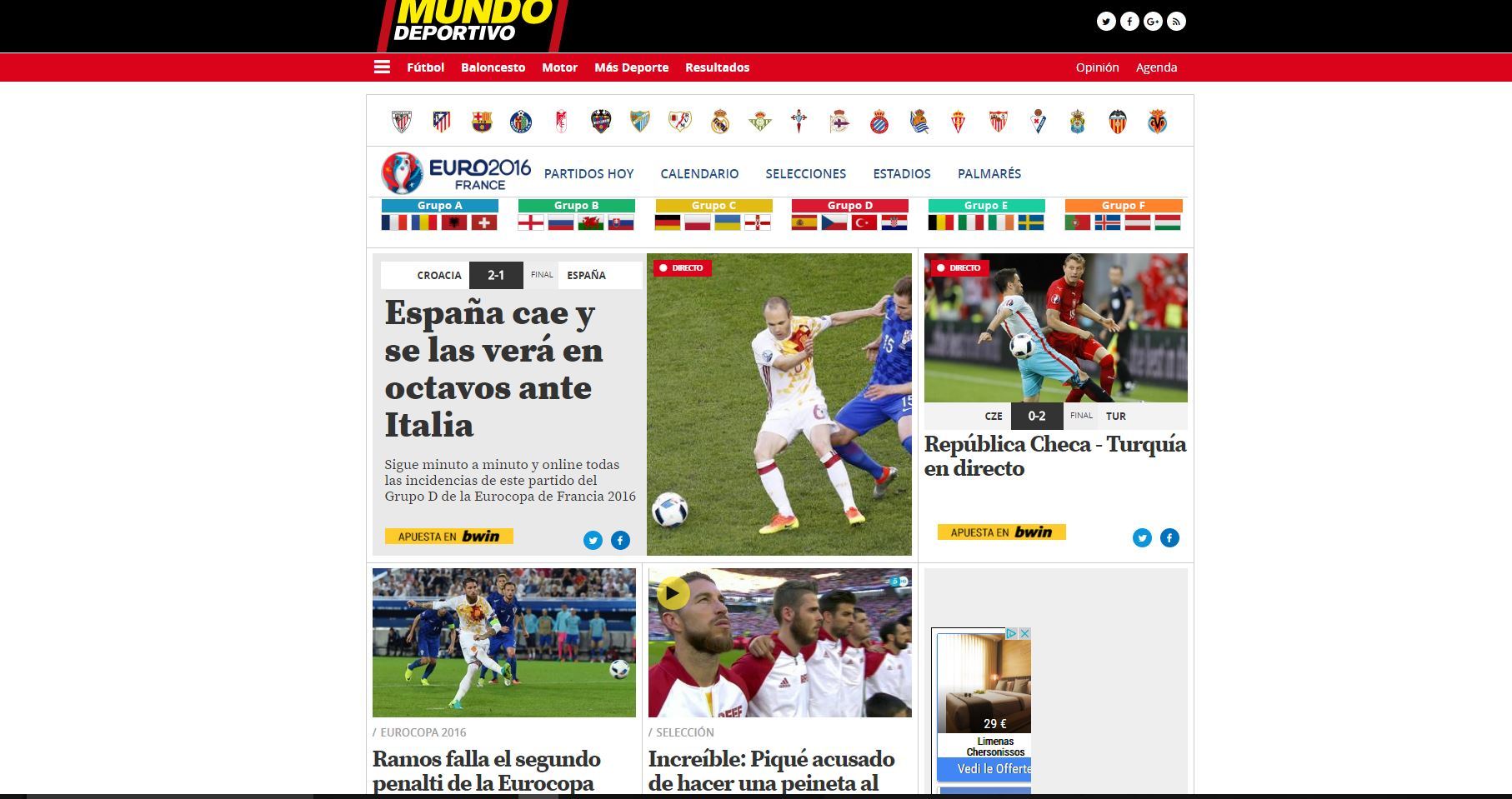 Euro 2016, i giornali iberici dopo il ko della Spagna: ora c'è l'Italia