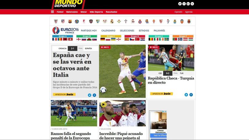 Euro 2016, i giornali iberici dopo il ko della Spagna: ora c'è l'Italia