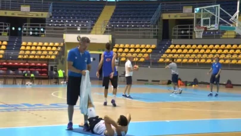 Basket: l'allenamento degli azzurri