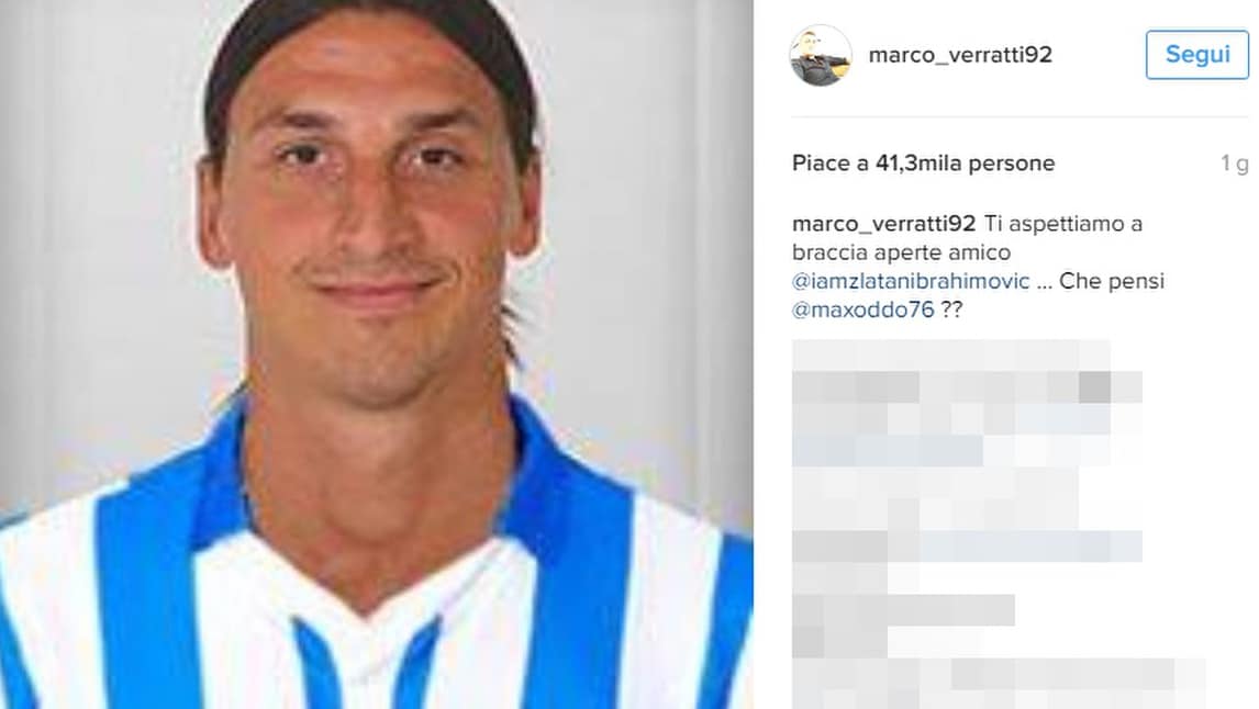 Ibrahimovic al Pescara? Verratti ci prova. E Oddo...
