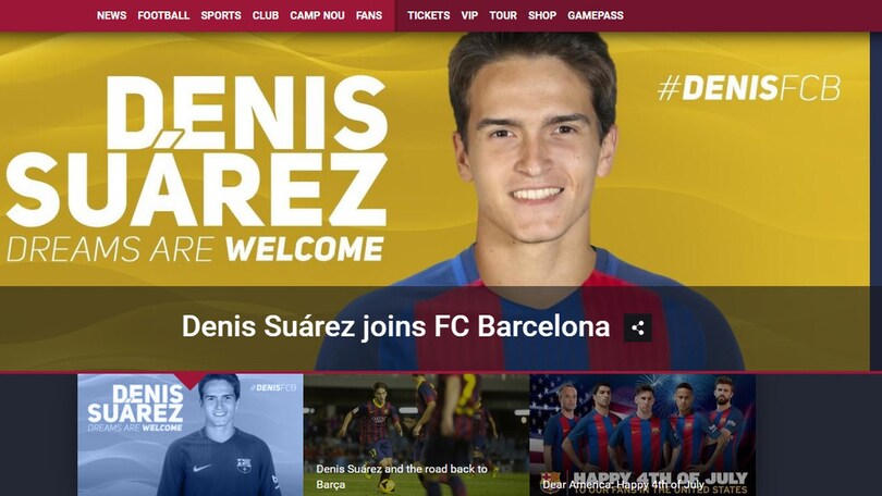Mercato Barcellona: ufficializzato il ritorno di Denis Suarez