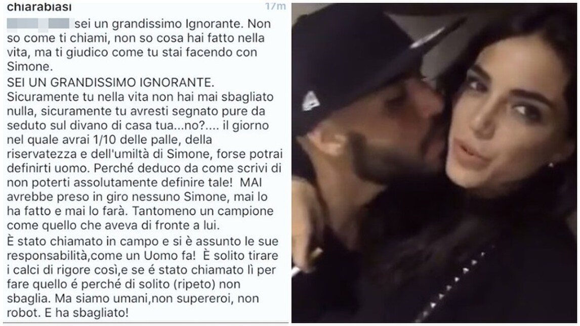 Insulti a Zaza, Chiara Biasi non ci sta: «Non avete le p... di Simone»