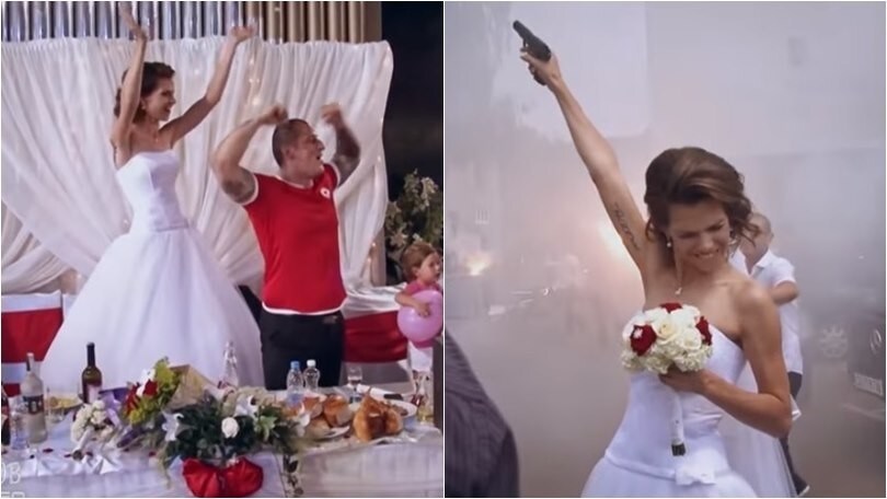Tra spari in aria della sposa e fumogeni, ecco il matrimonio degli ultras bulgari