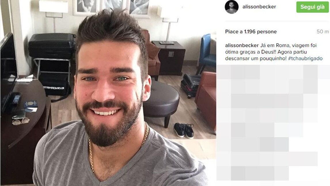 Calciomercato, Alisson sbarca a Roma: «Sono contento»
