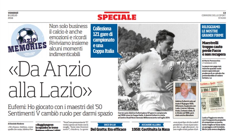 Lazio Memories, «Da Anzio alla Lazio»