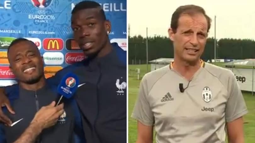 Juventus, Allegri risponde a Evra e Pogba: «Solo una settimana di vacanze? Bravi»