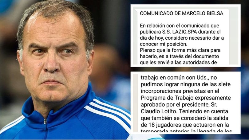 Calciomercato, comunicato Bielsa: «Lazio, nessuno dei sette acquisti richiesti è arrivato»