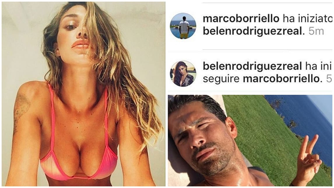 Fuori dal campo, Belen e Borriello: quel "follow" clandestino