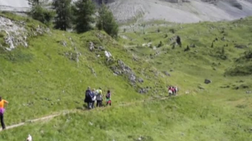Pinzolo: l'allenamento mattutino della Roma