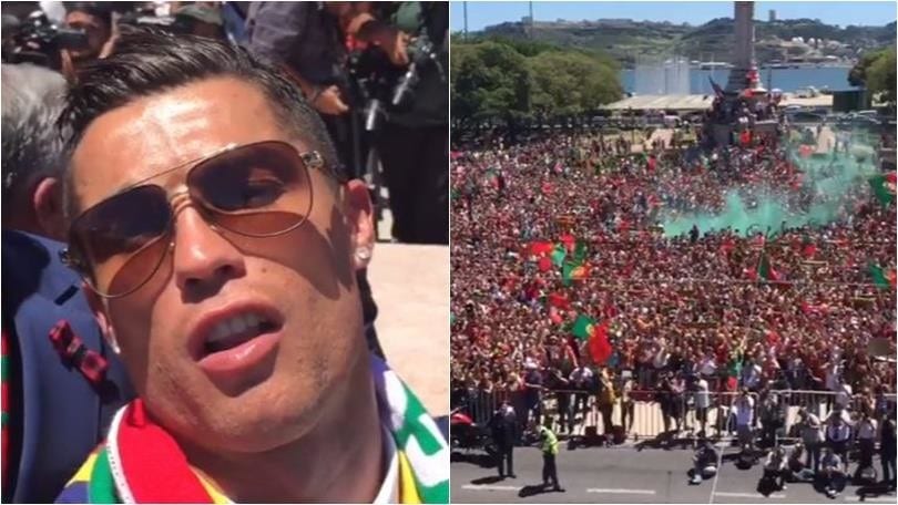 La festa per il Portogallo vista dagli occhi di Cristiano Ronaldo