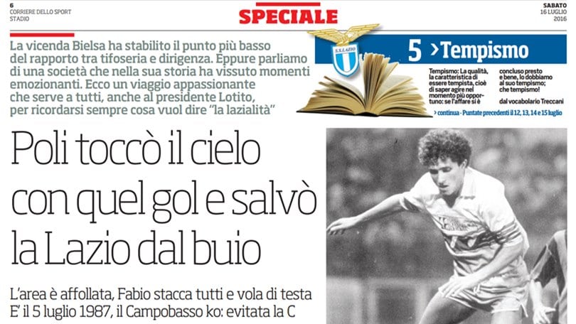 Speciale Lazio, con quel gol Poli salvò la squadra dal buio