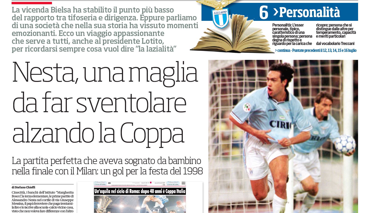 Speciale Lazio: Nesta, una maglia da far sventolare alzando la Coppa