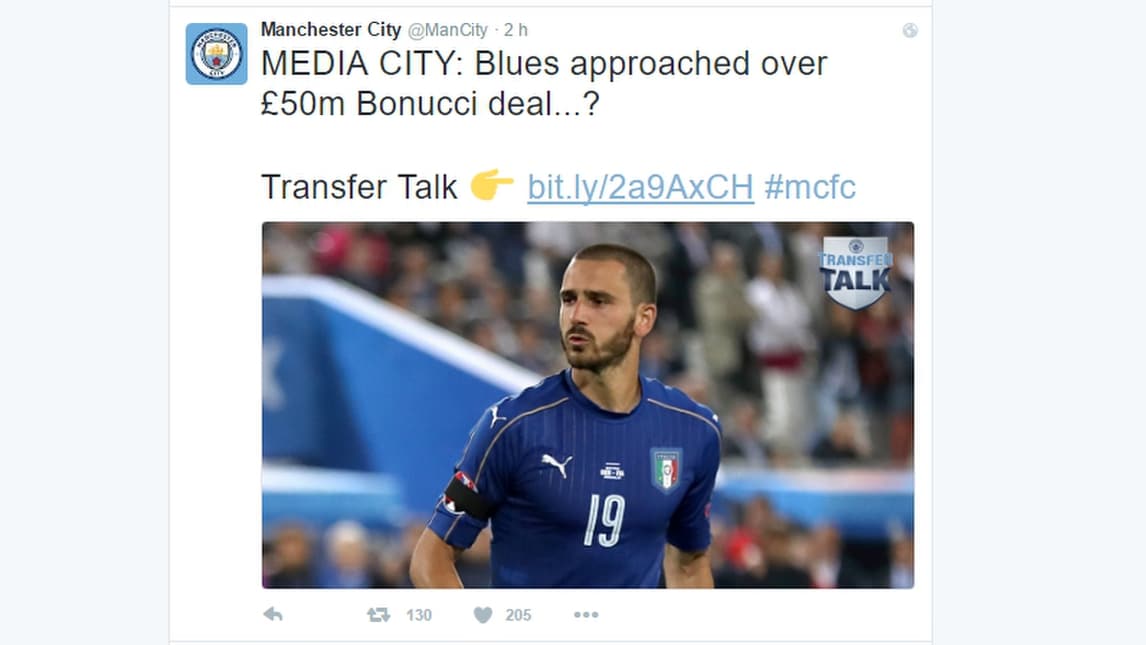 Calciomercato Juventus, il Manchester City ci riprova e "twitta" Bonucci