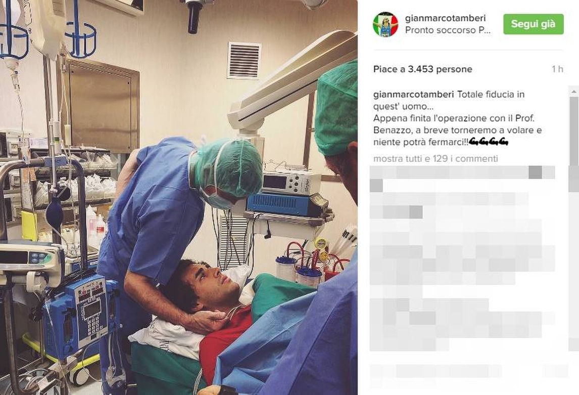 Tamberi, operazione riuscita: «Torneremo a volare»