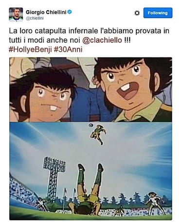 Bonucci, Chiellini, Bertolacci: la Serie A celebra i 30 anni di Holly e Benji