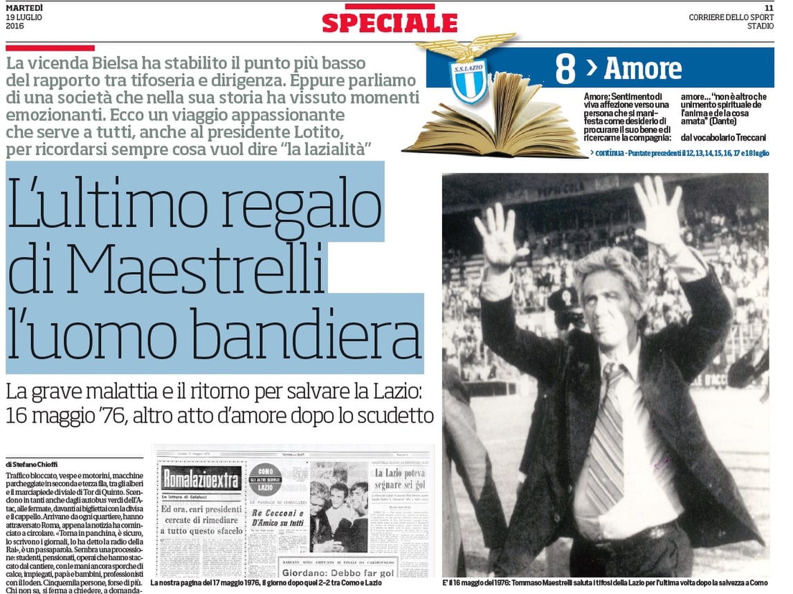 Speciale Lazio: l’ultimo regalo di Maestrelli l’uomo bandiera