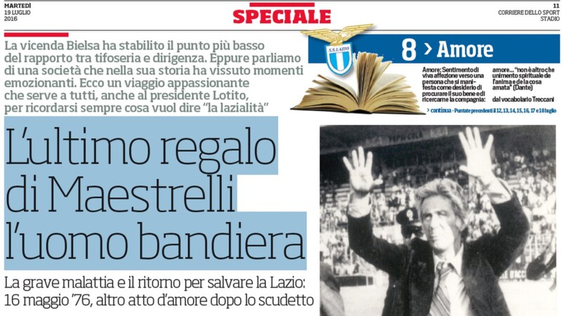 Speciale Lazio: l’ultimo regalo di Maestrelli l’uomo bandiera
