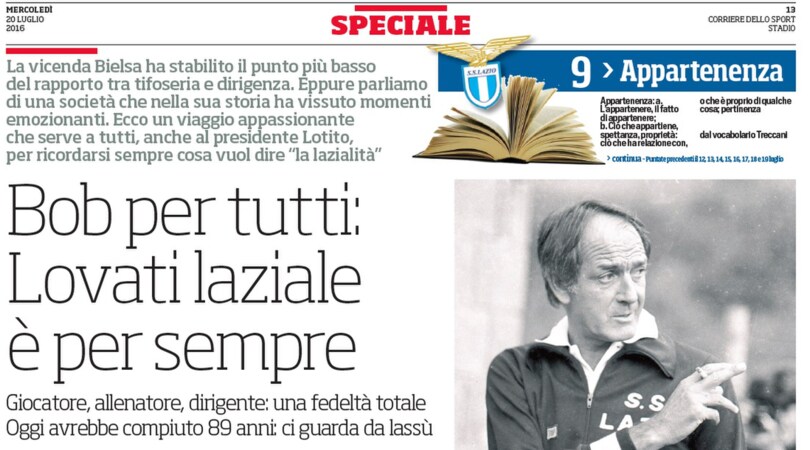 Speciale Lazio, Bob per tutti: Lovati laziale è per sempre