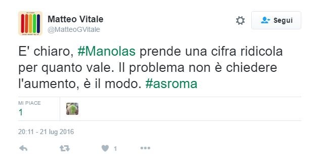 Caso Manolas, il malumore dei tifosi spopola sul web
