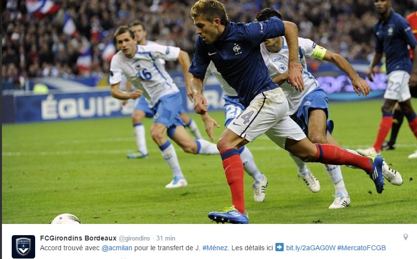 Menez al Bordeaux, arriva l'annuncio