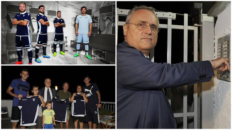 Serie A Lazio, ecco la seconda maglia: Lotito e Lulic a casa dei primi 11 abbonati
