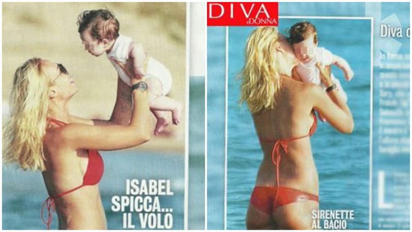 Ilary Blasi al mare con la piccola Isabel