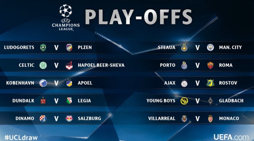 Playoff Champions League, sarà Porto-Roma. In Europa League Sassuolo-Stella Rossa