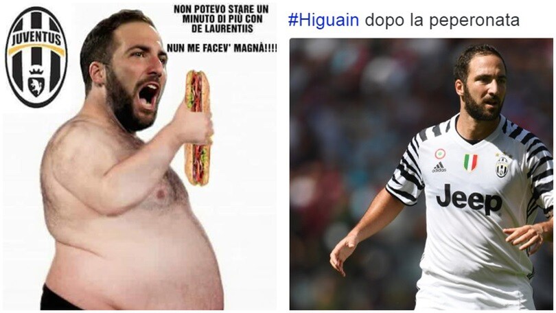 Higuain, prima con la Juventus: i social si scatenano sulla pancia