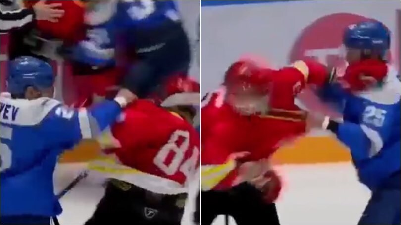 Giocatore di hockey perde la testa e aggredisce tutti gli avversari