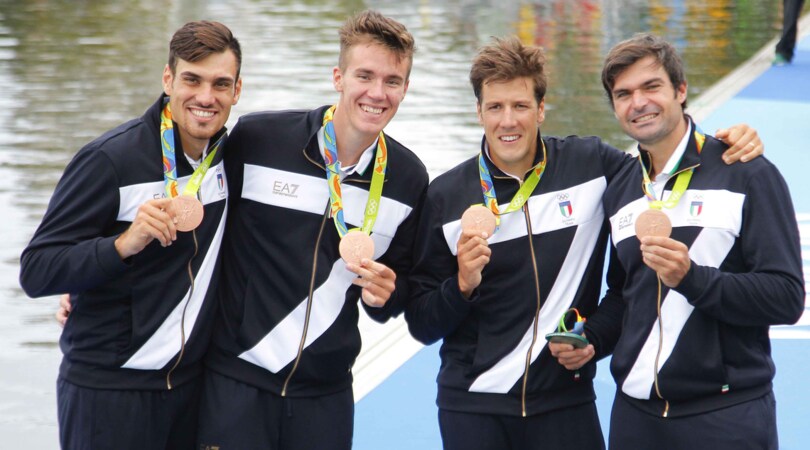 Rio 2016 Canottaggio: Italia di bronzo nel 4 senza, le immagini