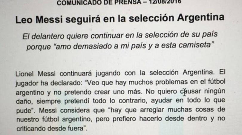 Argentina, Messi annuncia: Torno in nazionale
