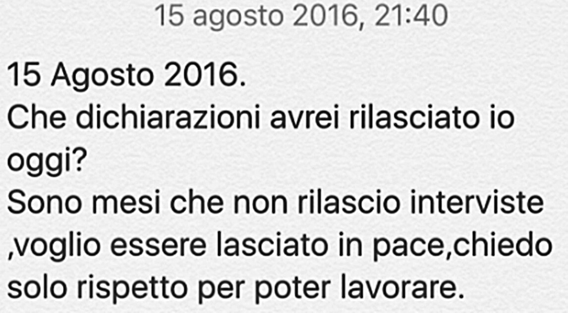 Cerci, furia sui social: «Sono mesi che non rilascio interviste»