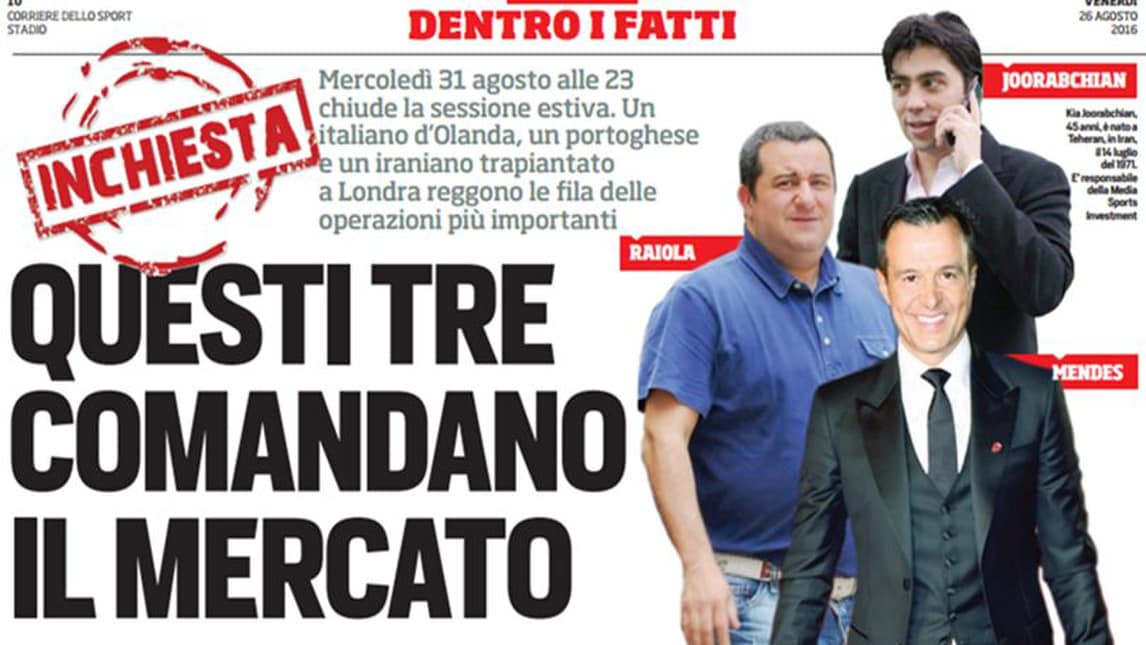 Calciomercato, ecco i tre procuratori che lo comandano