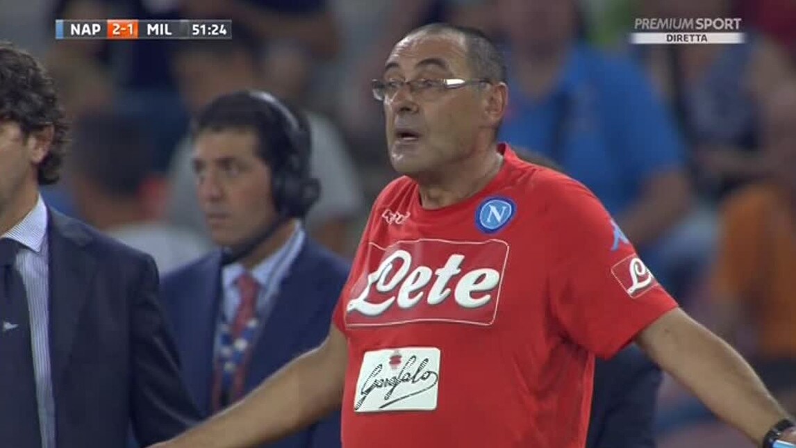 Napoli-Milan, Sarri espulso per proteste