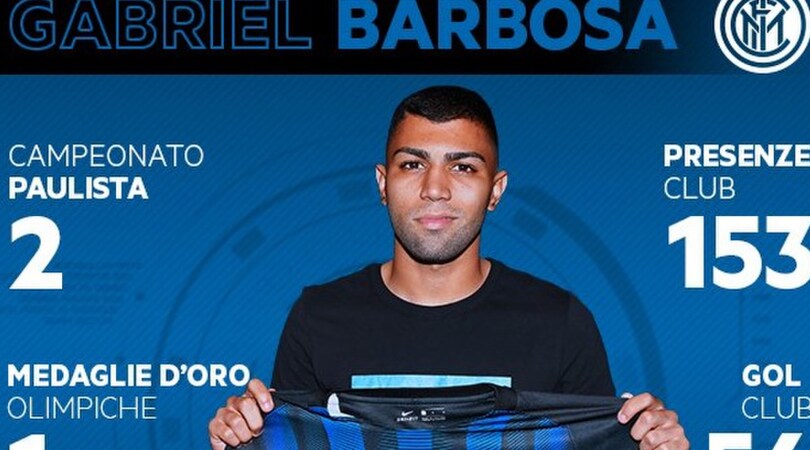Calciomercato Serie A, ufficiale l'ingaggio di Gabriel Barbosa: «Forza Inter»