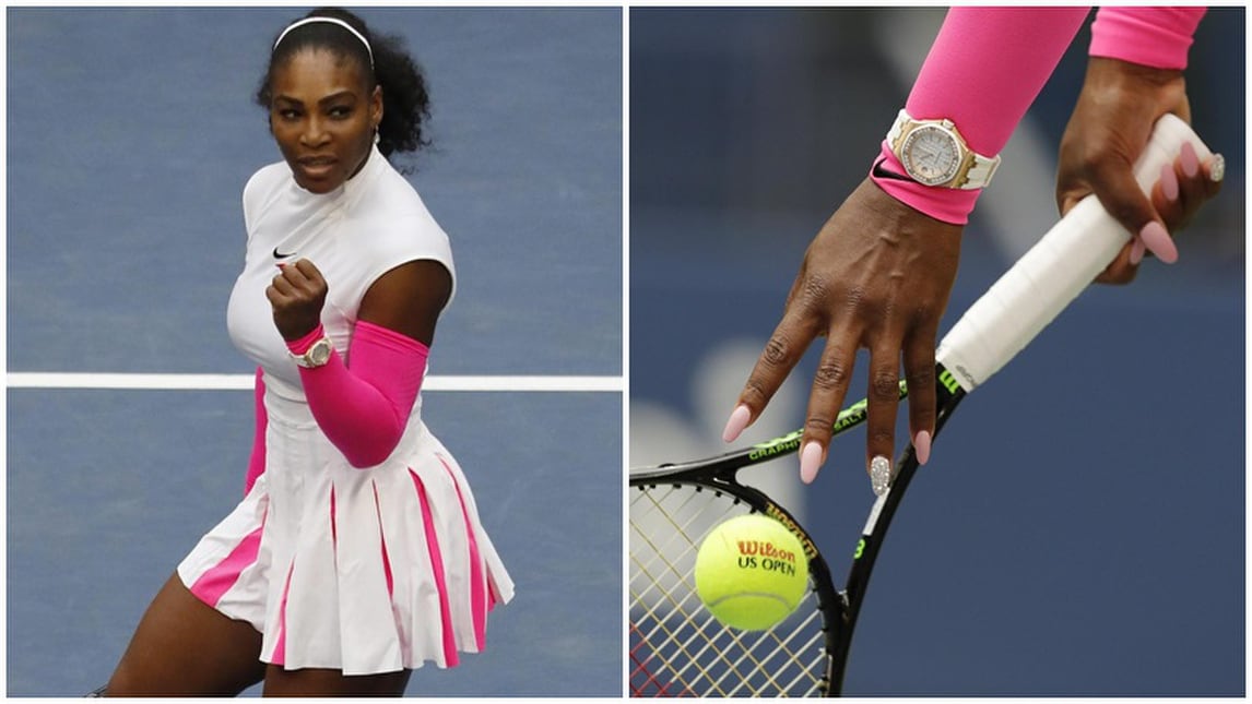 Serena Williams, maniche fucsia e unghie rosa per gli Us Open