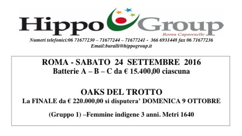 Trotto: batterie e finale anche nelle Oaks