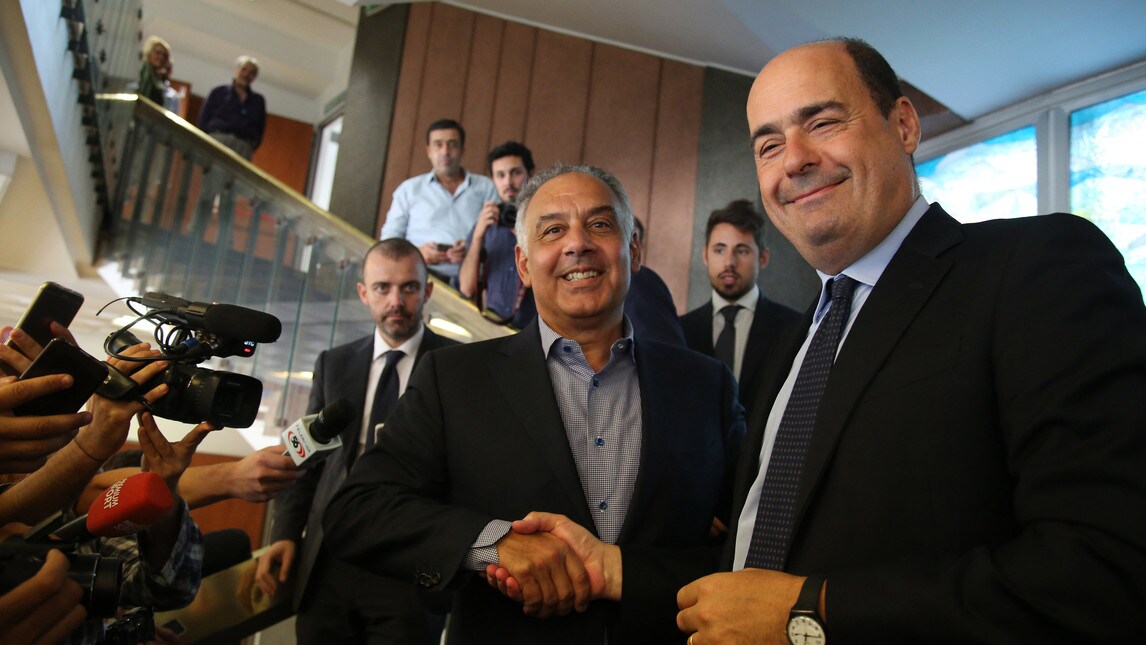 Serie A Roma, Pallotta incontra Zingaretti: sorrisi e stretta di mano in Regione