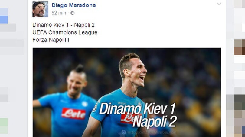 Napoli, anche Maradona si unisce alla festa azzurra a Kiev