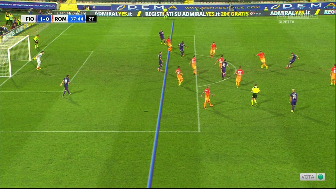 Fiorentina-Roma, Kalinic in fuorigioco sul gol di Badelj