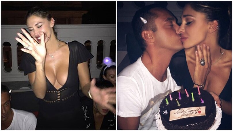Belen, scollatura hot e torta in faccia per il compleanno