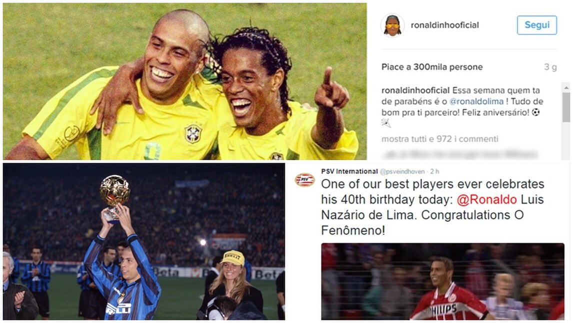 Auguri Ronaldo! Il mondo dello sport festeggia il Fenomeno